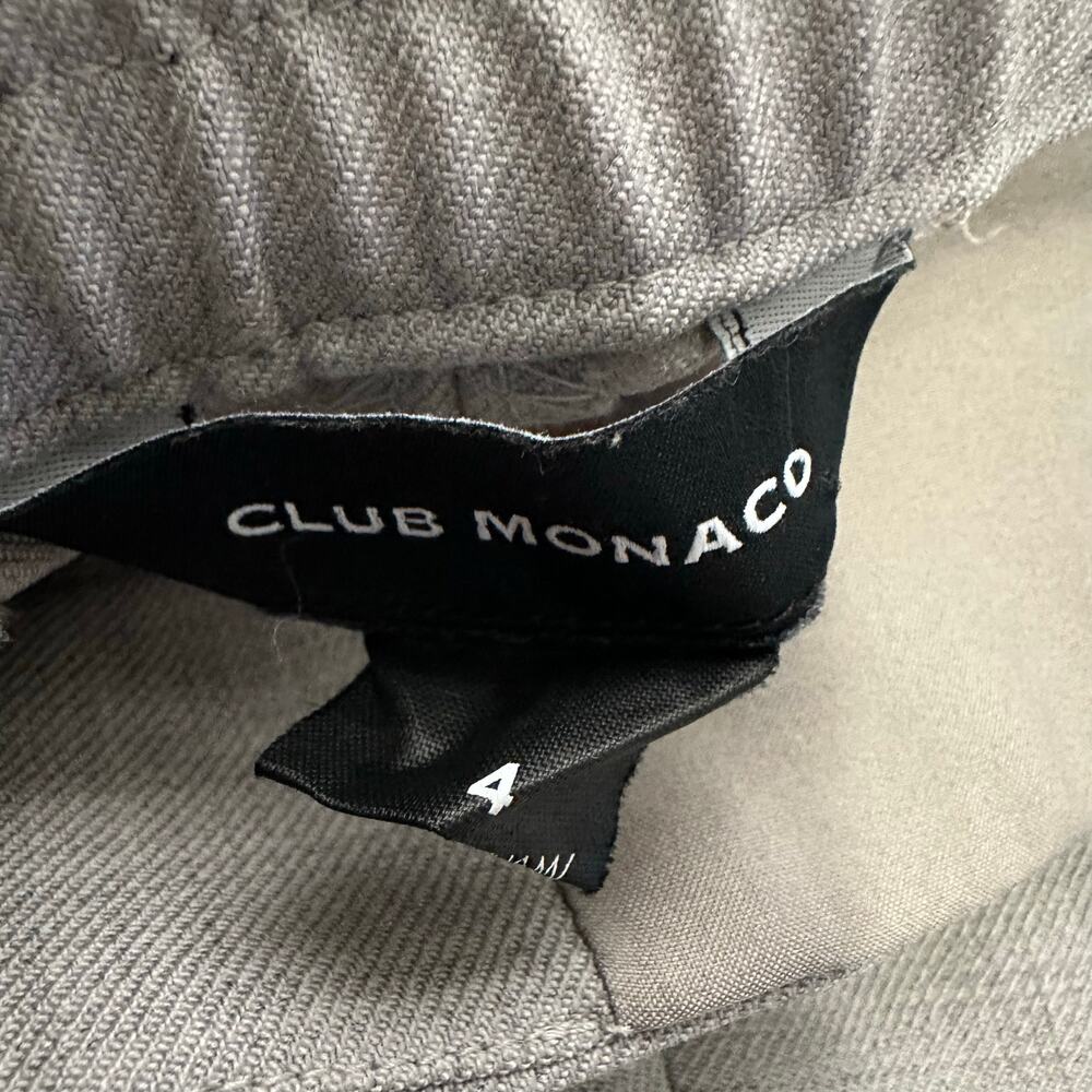 Club Monaco Womens size 4 Wool Blend Elastic Waist Trouser Pants Gray Career - Picture 8 of 10